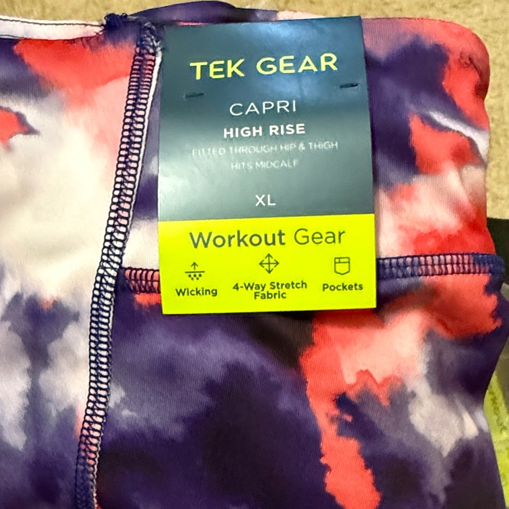 Tek Gear Colorful High Rise Capri Leggings